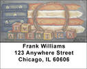 Americana Picket Flag Address Labels by Lorrie Weber