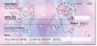 Click to view a lovely personal check design featuring outlines of angels. Get yours today!