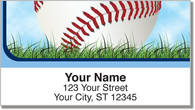 Blue Baseball Fan Address Labels
