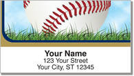 Blue & Gold Baseball Fan Address Labels
