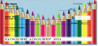 View a fun and vibrant design of personal checks depicting dozens of colored pencils!