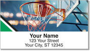 Green & Black Basketball Address Labels