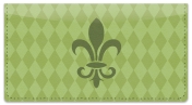 Green Fleur de Lis Checkbook Cover