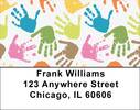 Kids Hand Prints Address Labels