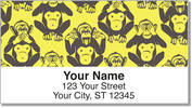 No Evil Monkey Address Labels