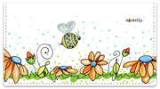 Orange Daisies with Bees Checkbook Covers