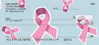 Pink Ribbon Background Personal Checks