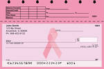 Pink Ribbon Top Stub Personal Checks