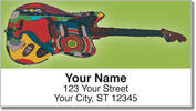 Psychedelic Guitar Address Labels