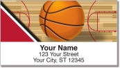 Red & Black Basketball Address Labels