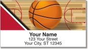 Red & Black Basketball Address Labels