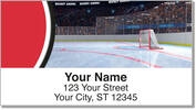 Red & Black Hockey Address Labels
