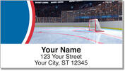 Red & Blue Hockey Address Labels