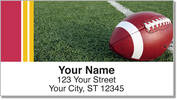 Red & Gold Football Fan Address Labels