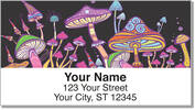 Retro Mushroom Address Labels