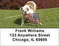 Romping English Bulldogs Address Labels
