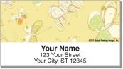 Sepia Butterflies Yellow Address Labels