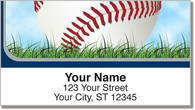 Silver & Blue Baseball Fan Address Labels
