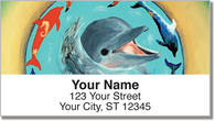 Swimming Dolphin Address Labels