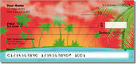 Take a trip to a tropic locale with the colorful illustrations on these hot personal checks!