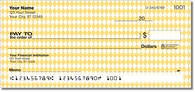 Click to see this brilliant yellow check design and add some sparkle to your finances!
