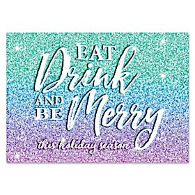 Glitter Sparkles Personalized Holiday Cards