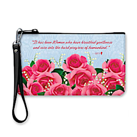 Queen's Rose Neoprene On-The-Go Fabric Wristlet Pouch