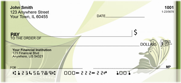Butterflies Go Green Personal Checks