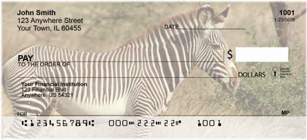 Zebra In Wild Personal Checks