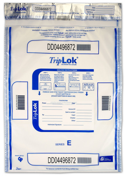 Clear TripLok Deposit Bag with Pocket, 15'' X 20''