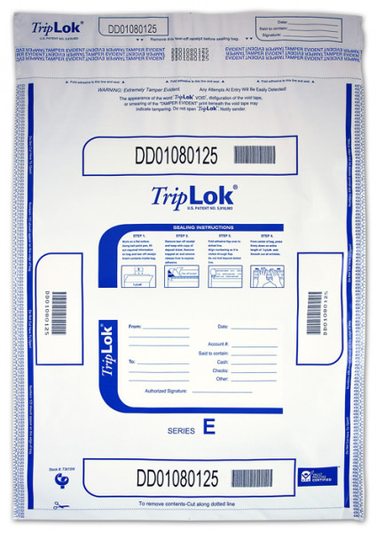 White TripLok Deposit Bag, 15'' X 20''