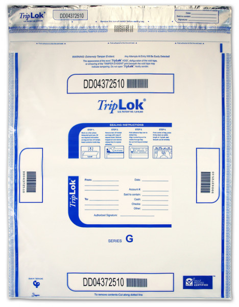 Clear TripLok Deposit Bag, 20'' X 24''