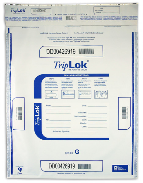White TripLok Deposit Bag, 20'' X 24''