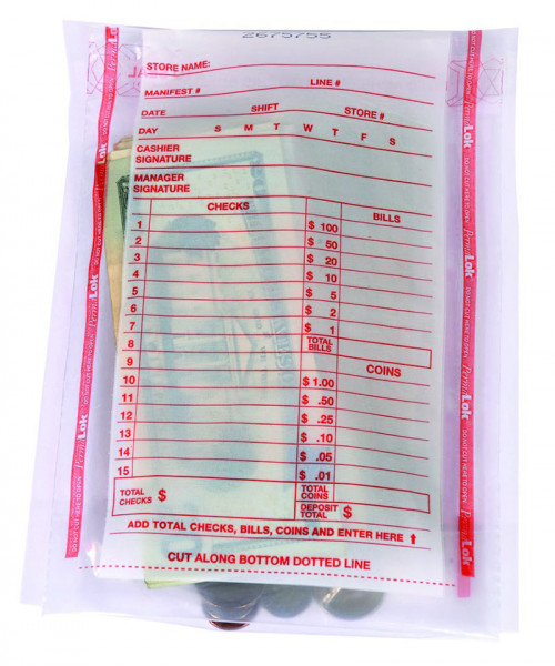 Clear PermaLok TILL Deposit Bag, 5.75\" X 8.75\"""