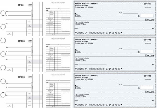 Blue Safety Disbursement Payroll Business Checks