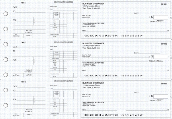 Blue Knit Dual Purpose Voucher Business Checks
