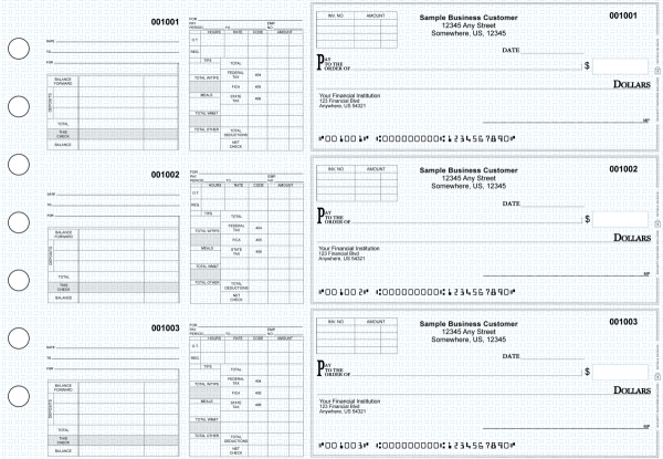 Blue Knit Multipurpose Invoice Payroll Business Checks