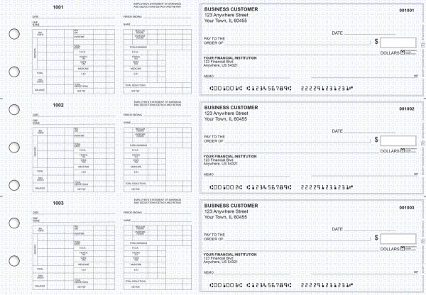 Blue Knit Multi-Purpose Hourly Voucher Business Checks