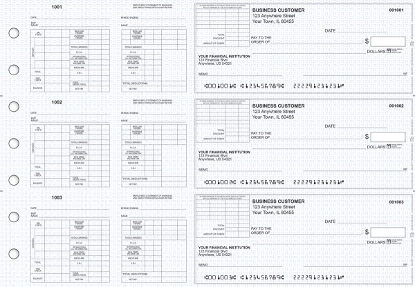Blue Knit Multi-Purpose Corner Voucher Business Checks