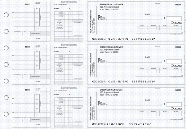 Blue Knit Payroll Invoice Business Checks