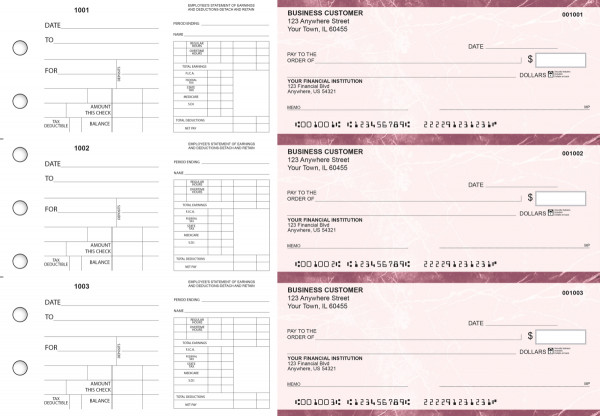 Burgundy Marble Dual Purpose Voucher Business Checks