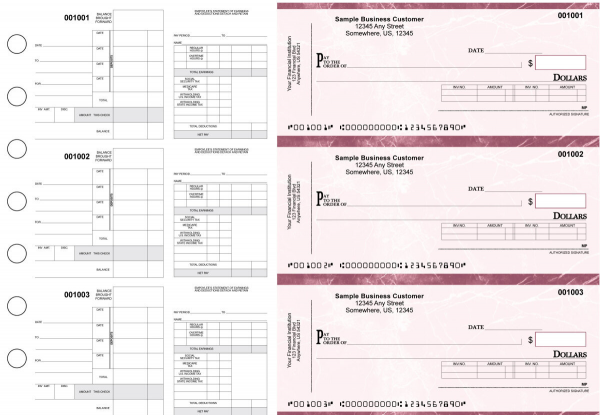 Burgundy Marble Itemized Disbursement Payroll Business Checks