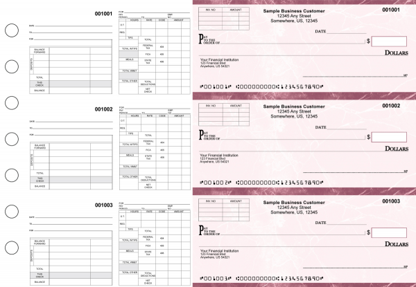 Burgundy Marble Multipurpose Invoice Payroll Business Checks