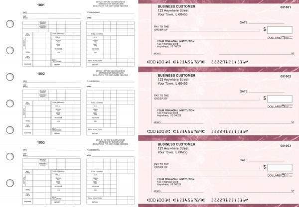Burgundy Marble Multi-Purpose Counter Signature Business Checks