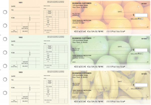 Fruit Dual Purpose Voucher Business Checks