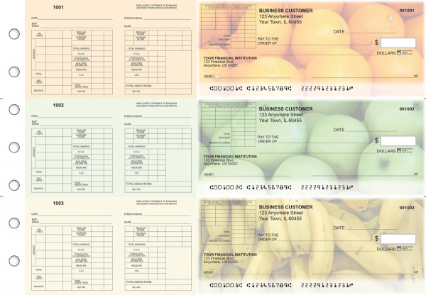 Fruit Multi-Purpose Corner Voucher Business Checks