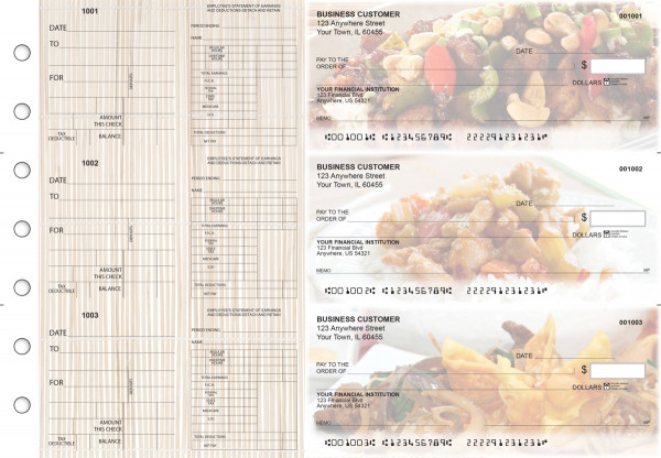 Chinese Cuisine Dual Purpose Voucher Business Checks