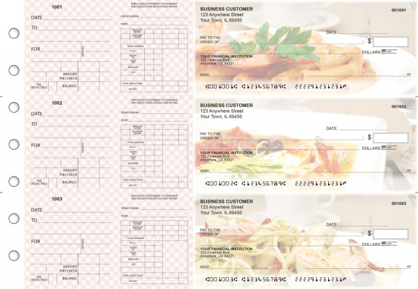Italian Cuisine Dual Purpose Voucher Business Checks
