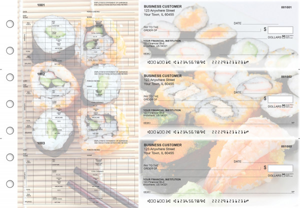 Japanese Cuisine Multi-Purpose Hourly Voucher Business Checks