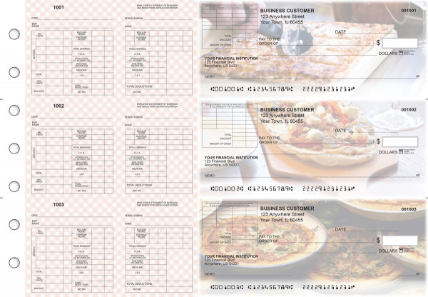 Pizza Multi-Purpose Corner Voucher Business Checks